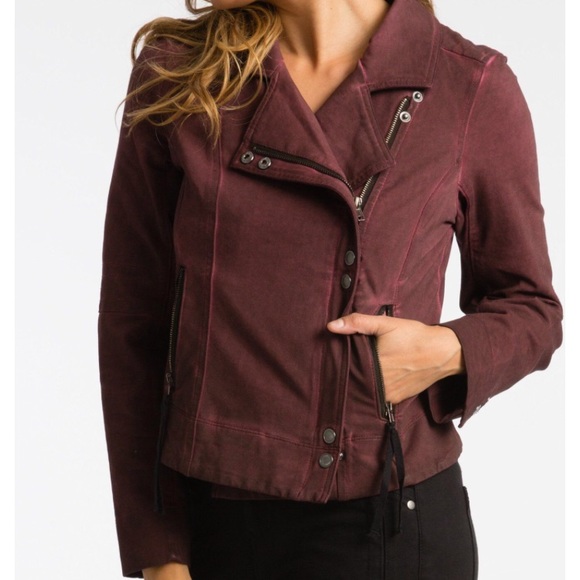 Marrakech Jackets & Blazers - NWT [Anthropologie] Marrakech Maroon Moto Jacket